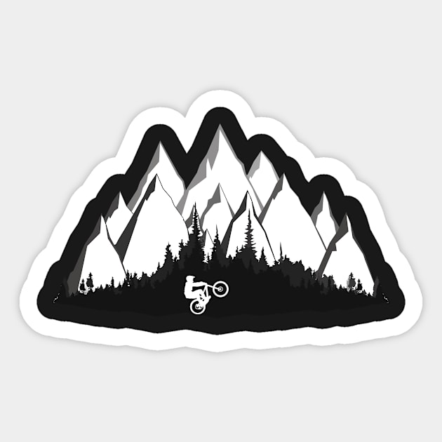 MTB Mountains Forest Sticker by Bongonation